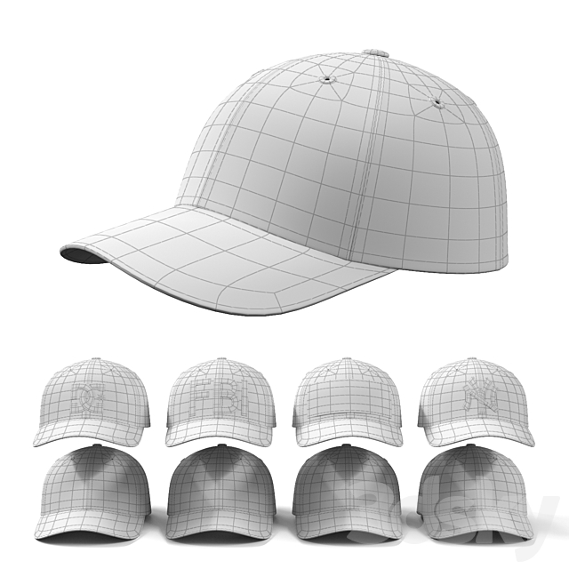 Baseball cap 3DS Max Model - thumbnail 3