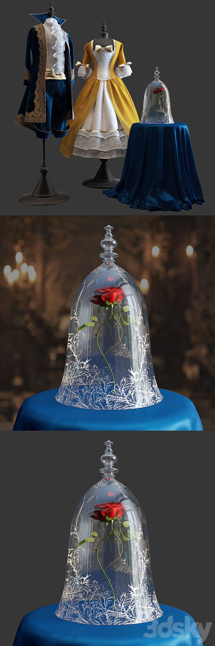 Beauty and the Beast 3DS Max - thumbnail 2