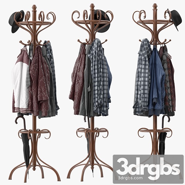 Bentwood Hat Coat Stand 3dsmax Download - thumbnail 1