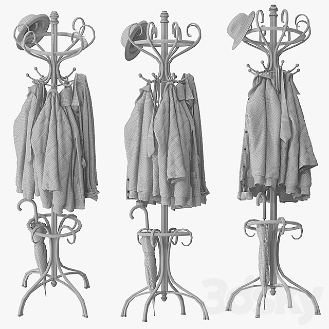 Bentwood Hat & Coat Stand 3DSMax File - thumbnail 3