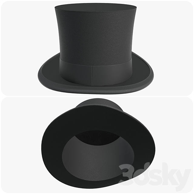 Black top hat 3ds Max - thumbnail 3