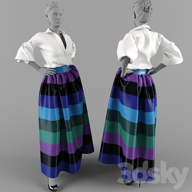 blouse with lush ubkoj 3DSMax File - thumbnail 1