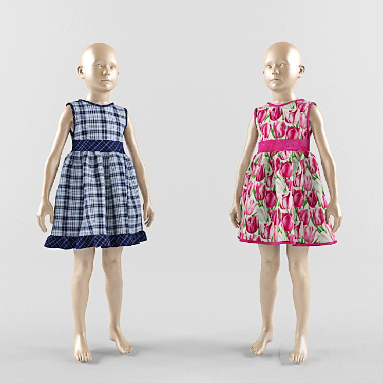 Children dress on a mannequin 03 3DS Max - thumbnail 1