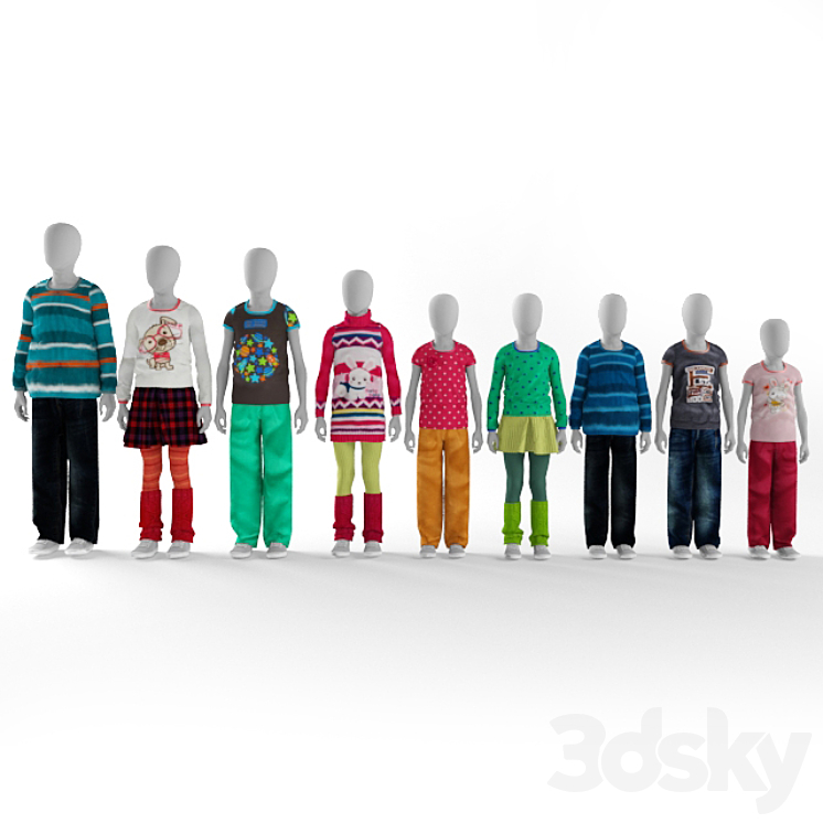 Children mannequins abstract 3DS Max Model - thumbnail 2