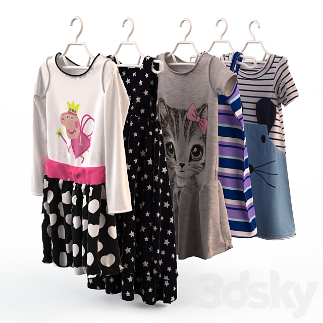 Children’s clothing on hangers 2 3DSMax File - thumbnail 1