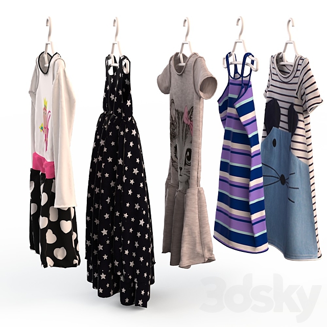 Children’s clothing on hangers 2 3DSMax File - thumbnail 2