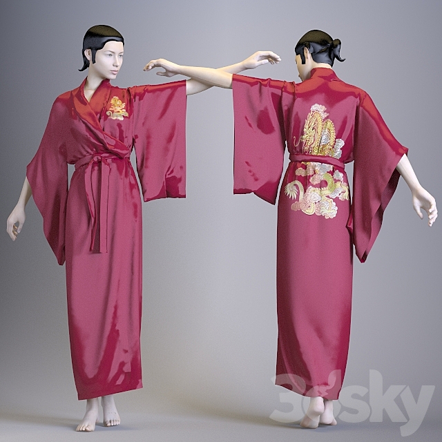 Chinese robe with Dragon 3DS Max Model - thumbnail 1