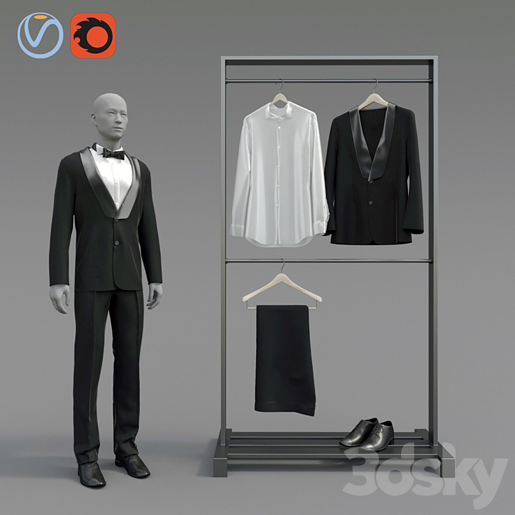 Classic male tuxedo 3DS Max - thumbnail 1