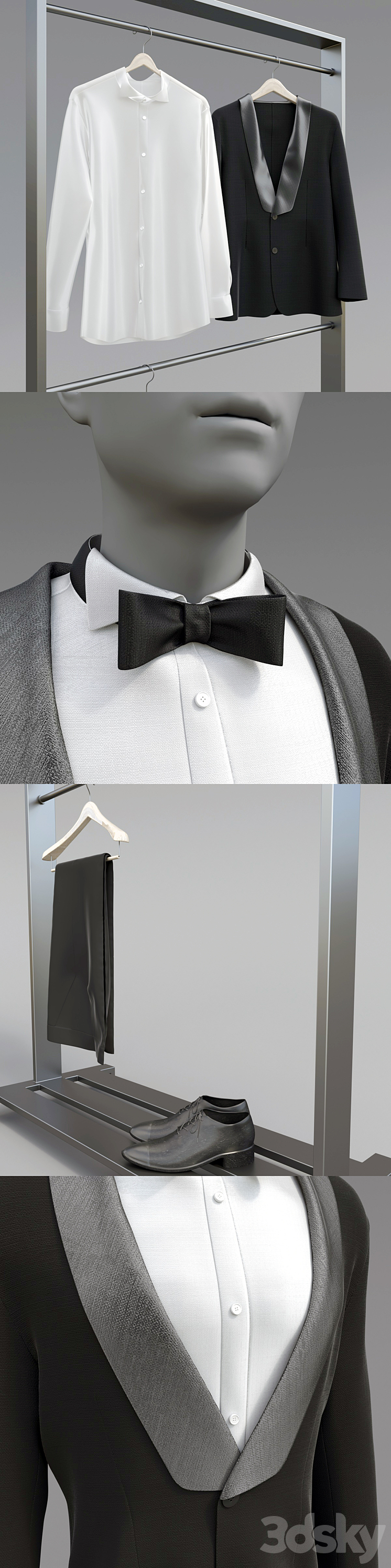 Classic male tuxedo 3DS Max - thumbnail 2