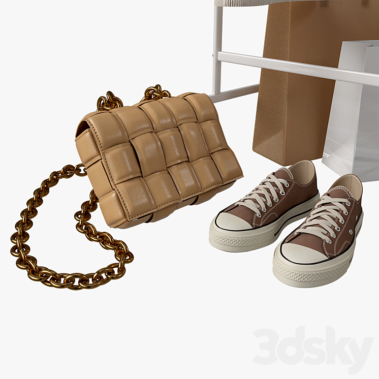Clothes bags and shoes 3DS Max Model - thumbnail 2