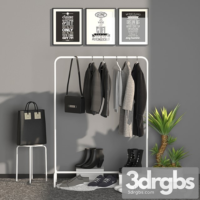 Clothes Coat Rack 3dsmax Download - thumbnail 1