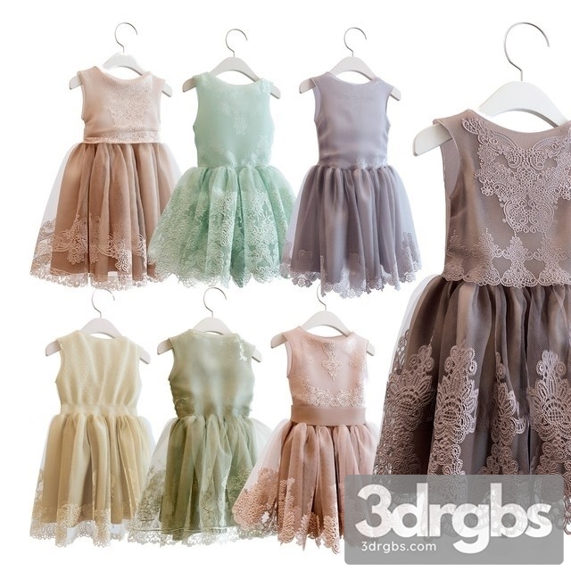 Clothes Dresses For A Little Princes 3dsmax Download - thumbnail 1