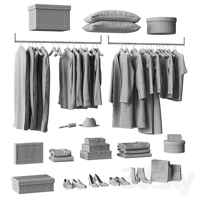 Clothes for wardrobe NG12 3DS Max Model - thumbnail 5