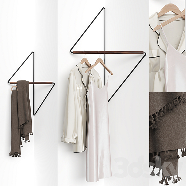 Clothes hanger Creative Wall Hanger 3DS Max Model - thumbnail 2