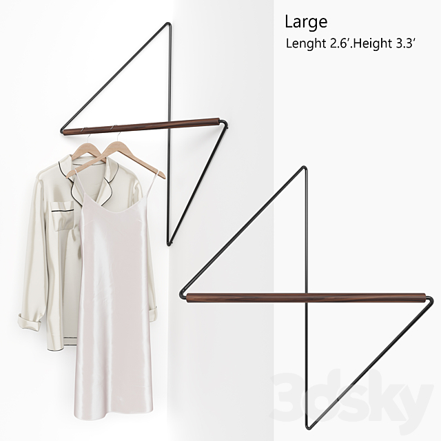 Clothes hanger Creative Wall Hanger 3DS Max Model - thumbnail 4