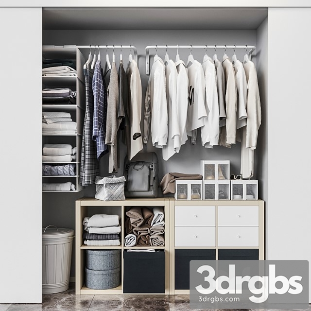 Clothes Ikea ikea built-in wardrobe 3dsmax Download - thumbnail 1