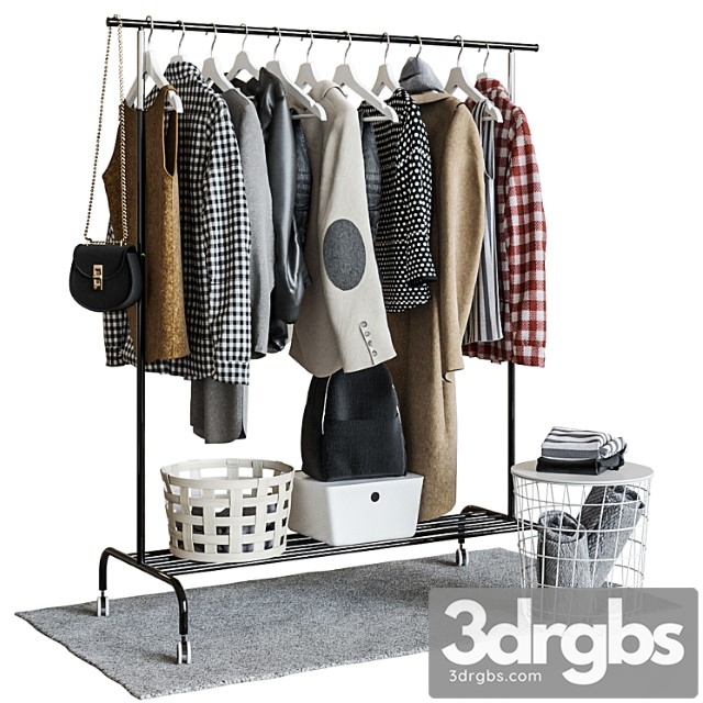 Clothes Ikea rigga floor hanger 3dsmax Download - thumbnail 1