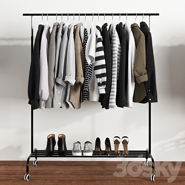 Clothes Ikea RIGGA RIGGA Floor hanger 3ds Max - thumbnail 1