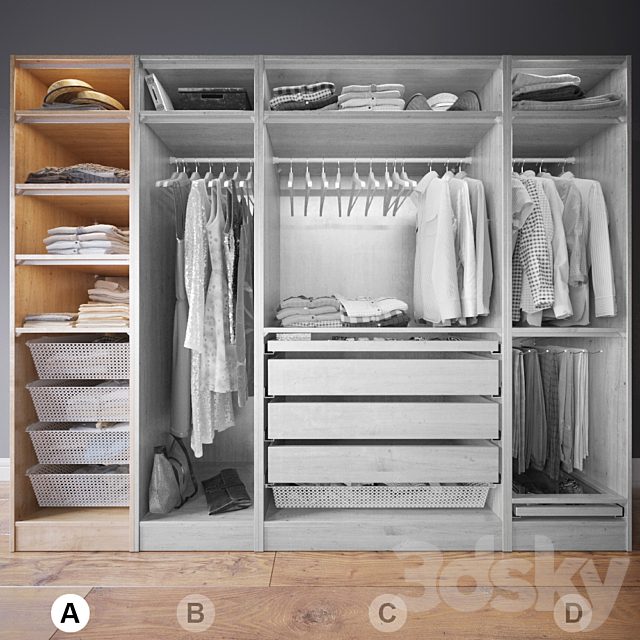 Clothes in the closet section A 1-4 3ds Max - thumbnail 1