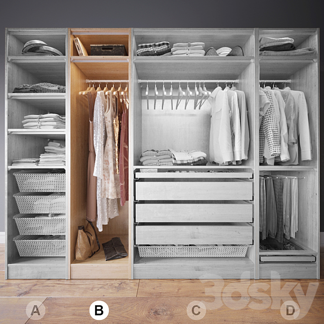 Clothes in the closet section B 2-4 3ds Max - thumbnail 1