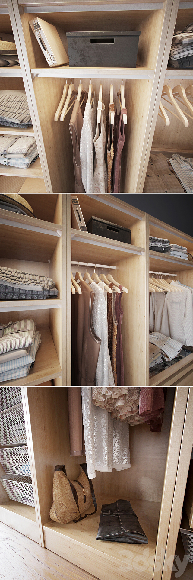 Clothes in the closet section B 2-4 3ds Max - thumbnail 2