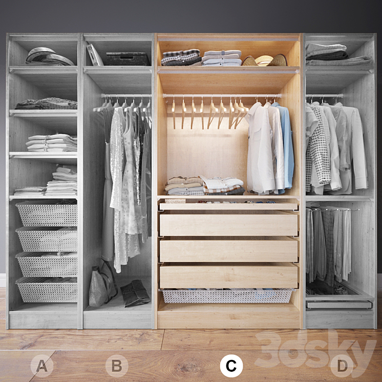 Clothes in the closet section C 3-4 3DS Max - thumbnail 1