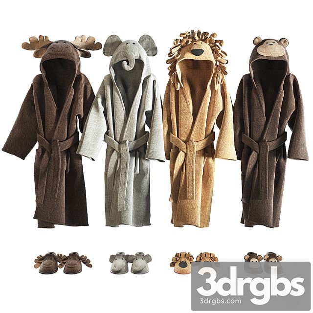 Clothes RH Baby Bathrobe Animal Set 002 3dsmax Download - thumbnail 1