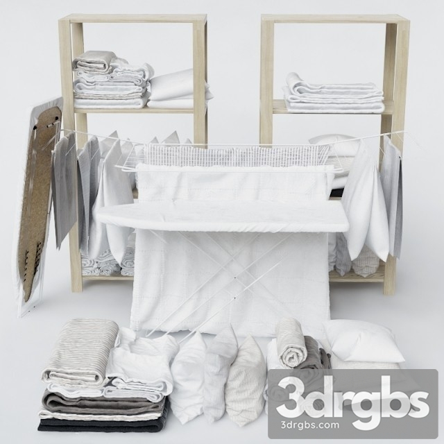 Clothes Set For Laundry 3dsmax Download - thumbnail 1