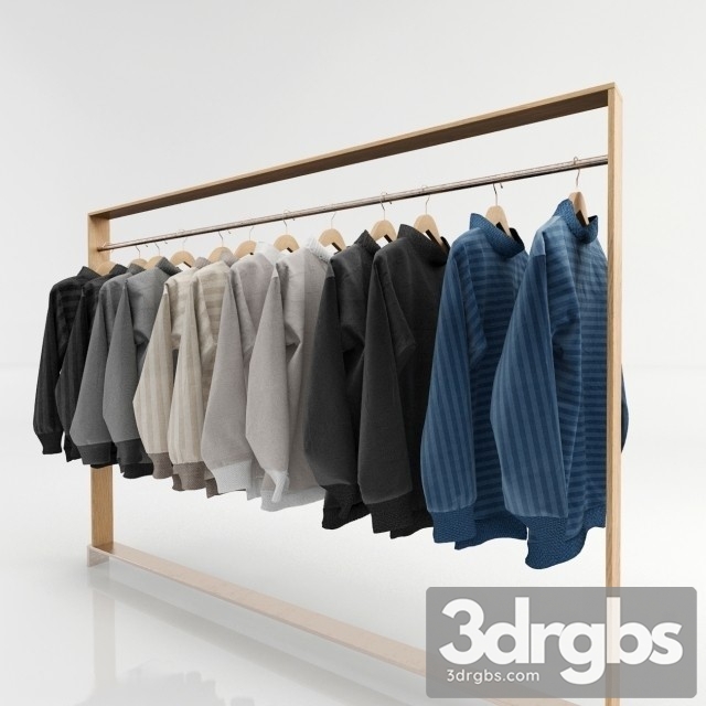 Clothes Set Of Clothes Hanger B 3dsmax Download - thumbnail 1