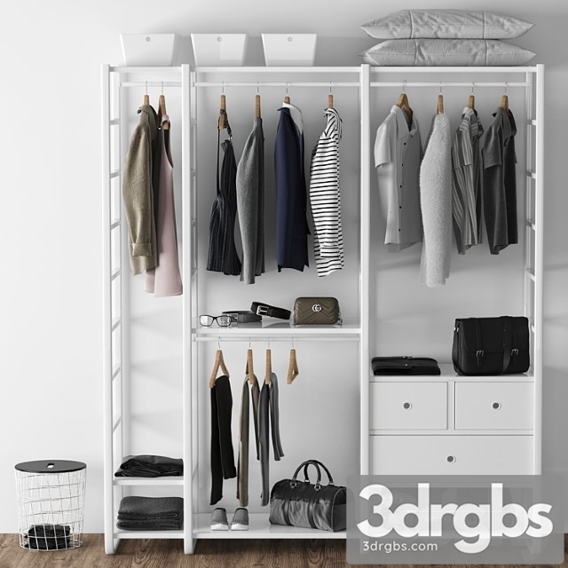 Clothes Wardrobe elvari ikea 3dsmax Download - thumbnail 1