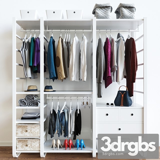 Clothes Wardrobe elvarli ikea 3dsmax Download - thumbnail 1