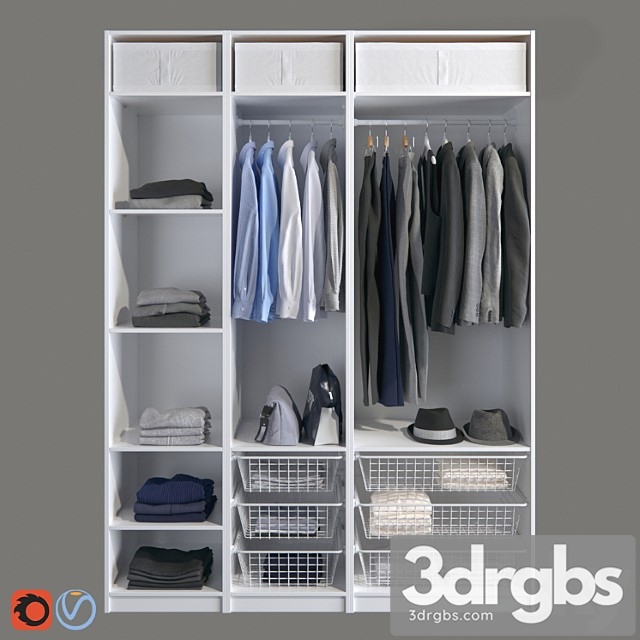 Clothes Wardrobe pax from ikea 3dsmax Download - thumbnail 1