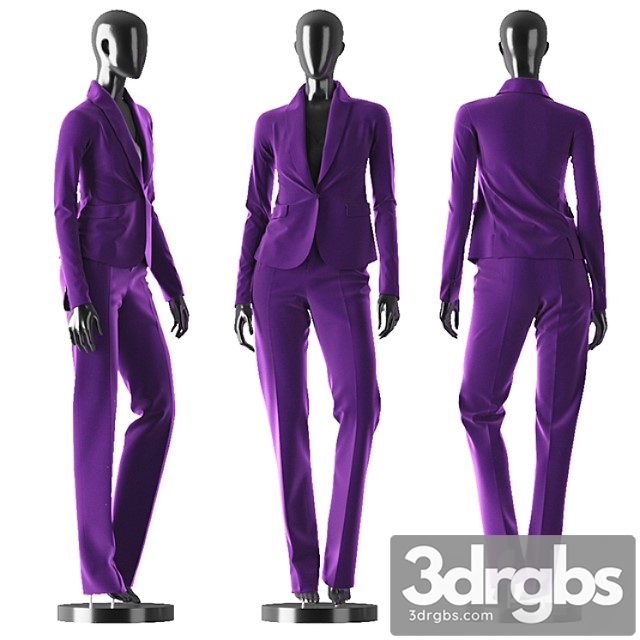 Clothes Woman purple suit 3dsmax Download - thumbnail 1