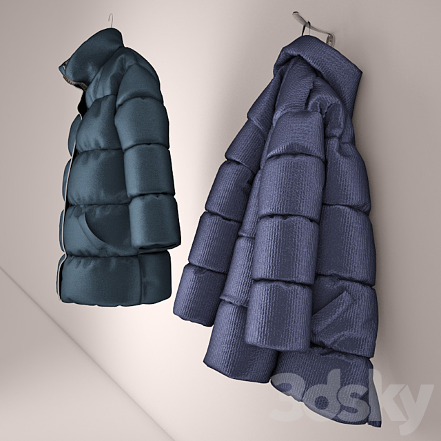 clothing down jacket 3DS Max Model - thumbnail 2