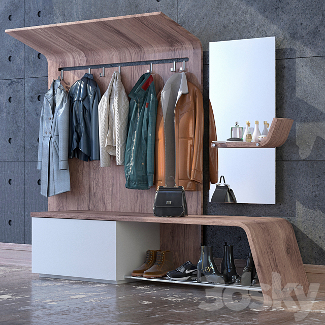 Clothing for hallway and closet mix1 3DS Max Model - thumbnail 1