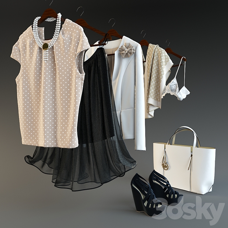 clothing set-04 3DS Max - thumbnail 1