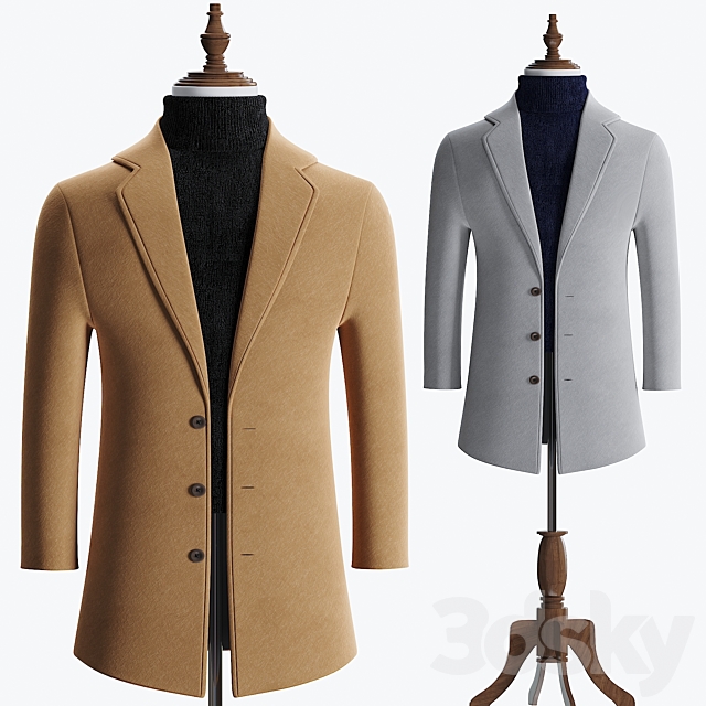 coat for men 3DSMax File - thumbnail 2