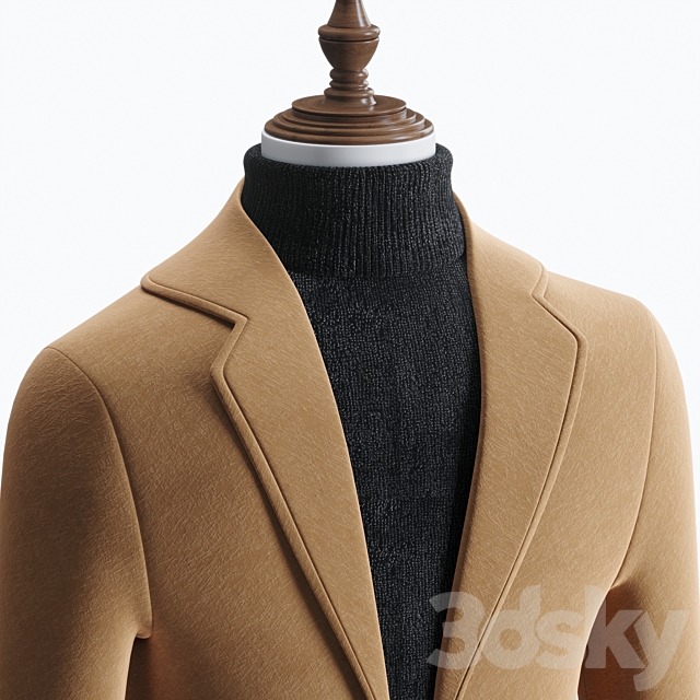 coat for men 3DSMax File - thumbnail 3