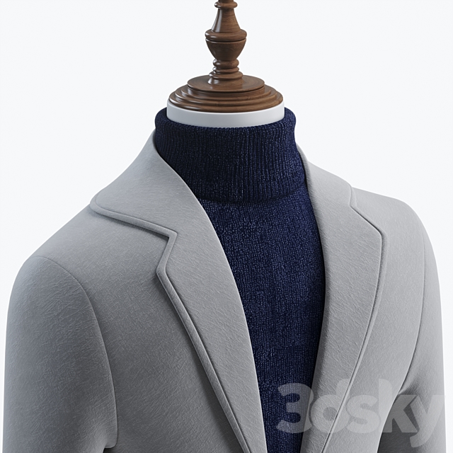 coat for men 3DSMax File - thumbnail 4