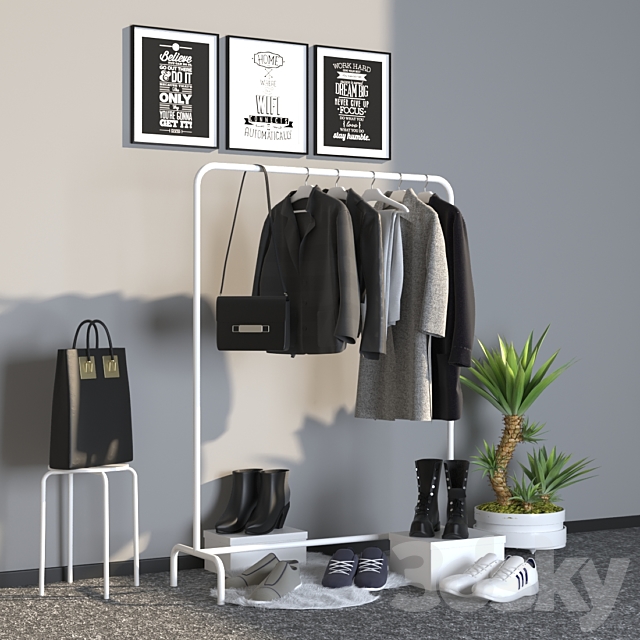 coat rack 3DS Max Model - thumbnail 2