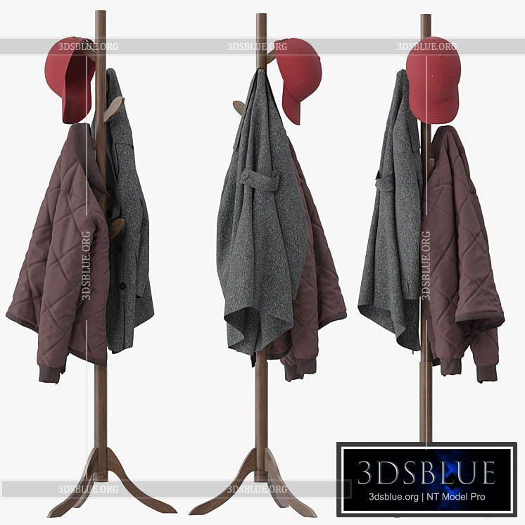 Coat Rack 8 Hooks 3DS Max - thumbnail 3