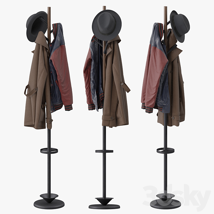 Coat Rack with Umbrella 3DS Max Model - thumbnail 1