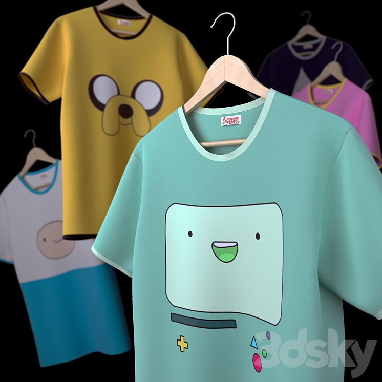 Collection T-shirts "Adventure Time" 3DS Max - thumbnail 1