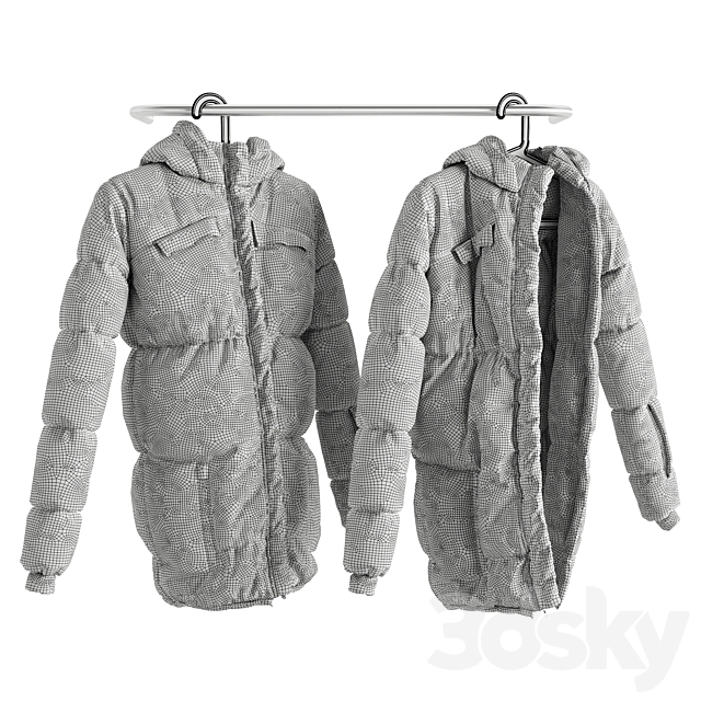 Down jacket on a hanger 3DSMax File - thumbnail 6