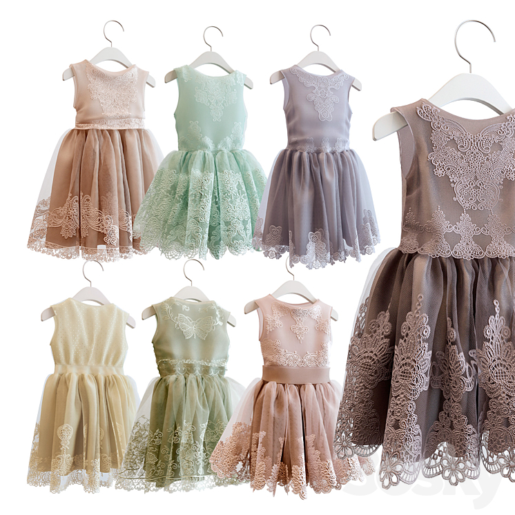 Dresses for a little princess 3DS Max - thumbnail 1