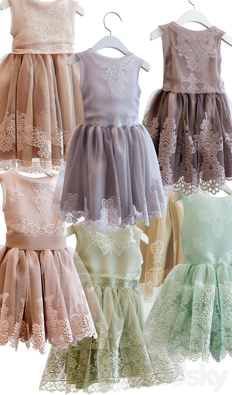 Dresses for a little princess 3DS Max - thumbnail 2