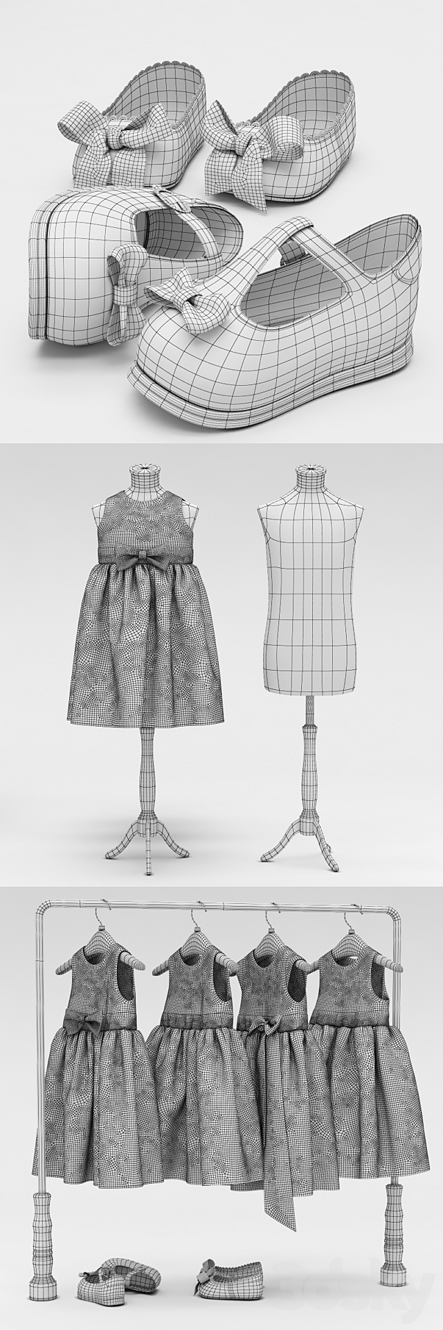 Dresses for girls 3DSMax File - thumbnail 3