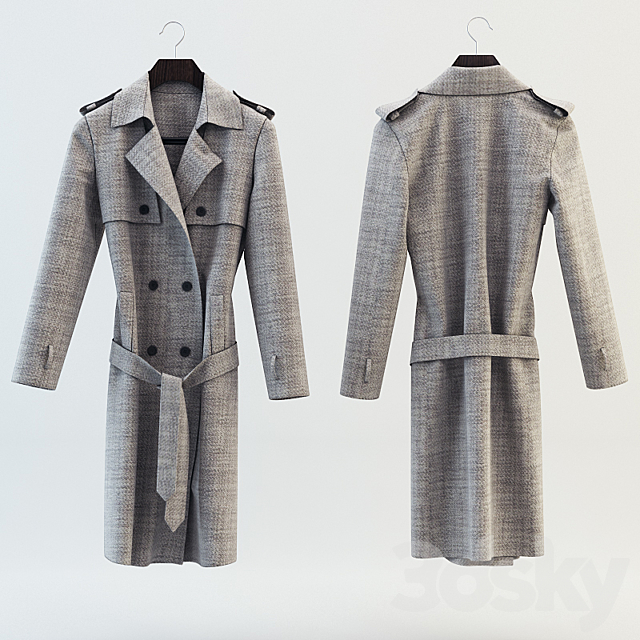 Eldorado trench coat 3DS Max Model - thumbnail 1