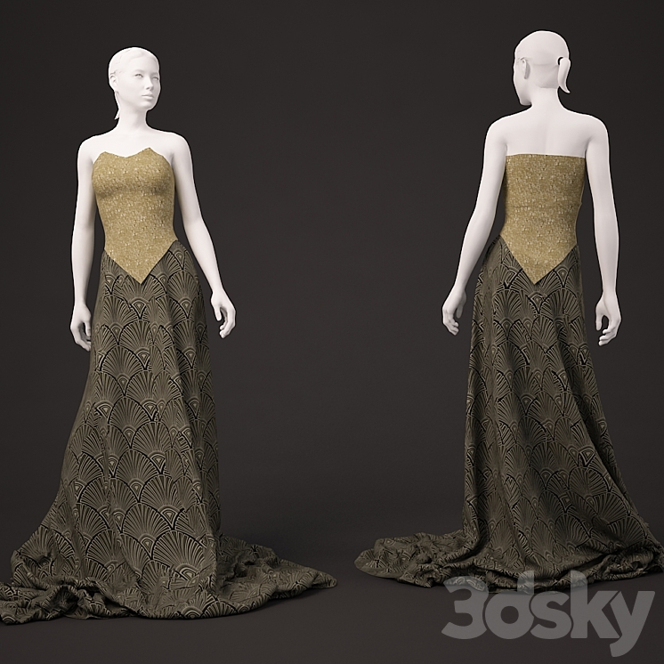 Evening Dress 3DS Max - thumbnail 1