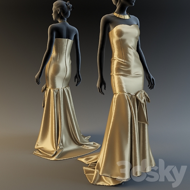 Evening Dress 3DSMax File - thumbnail 1